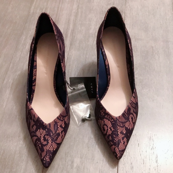 Zara Shoes - ZARA Lace Court Shoes:Blue, US 7.5, 8/EUR 38, 39